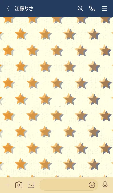 [LINE着せ替え] 星のドッドきせかえ 蜜柑色の画像2