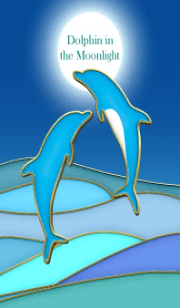 Dolphin in the Moonlight Enamel Pin 87の着せ替えメイン画像