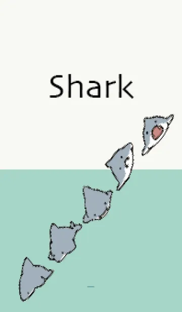 [LINE着せ替え] ミントグリーン : サメ着せ替え.の画像1