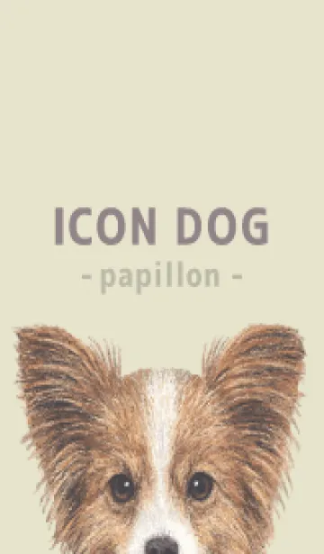 [LINE着せ替え] ICON DOG - パピヨン - PASTEL YE/02の画像1