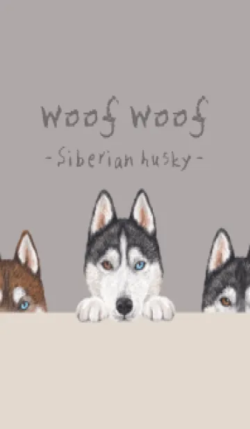 [LINE着せ替え] ワンワン！- シベリアンハスキー -灰色の画像1