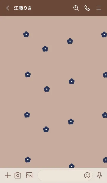 [LINE着せ替え] ベージュ。ネイビー。お花。の画像2