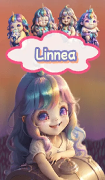 [LINE着せ替え] Linnea Unicorn Purple05の画像1