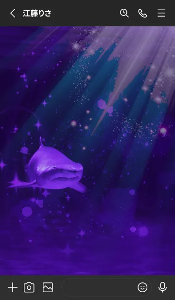[LINE着せ替え] サメ紫 深海 Deep sea purple sharkの画像2