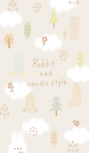 [LINE着せ替え] beige♡Rabbit and nordic style05_1の画像1