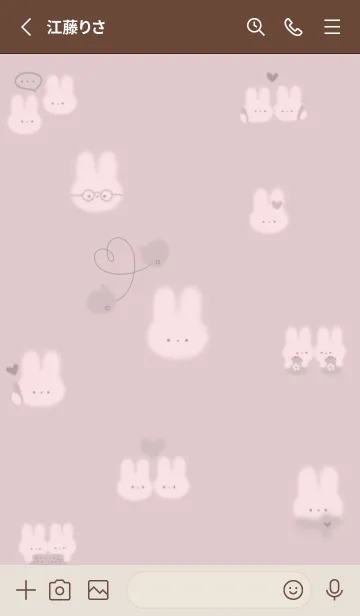 [LINE着せ替え] dustypink♡あったかうさぎ10_1の画像2