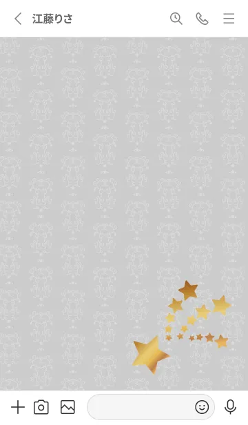 [LINE着せ替え] 洋風の柄と星 白の画像2