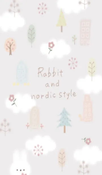 [LINE着せ替え] Greige♡Rabbit and nordic style02_1の画像1