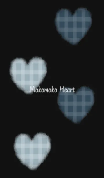 [LINE着せ替え] もこもこハート -ブルー ブラック- 北欧 2の画像1