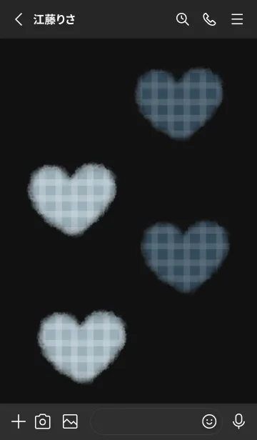 [LINE着せ替え] もこもこハート -ブルー ブラック- 北欧 2の画像2