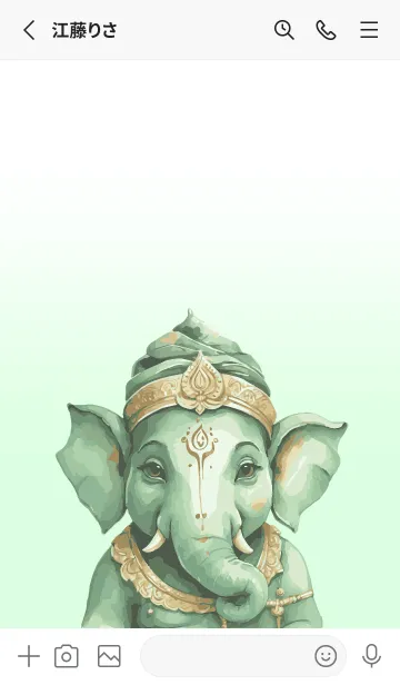 [LINE着せ替え] Love Cute Green Ganesha Theme (JP)の画像2