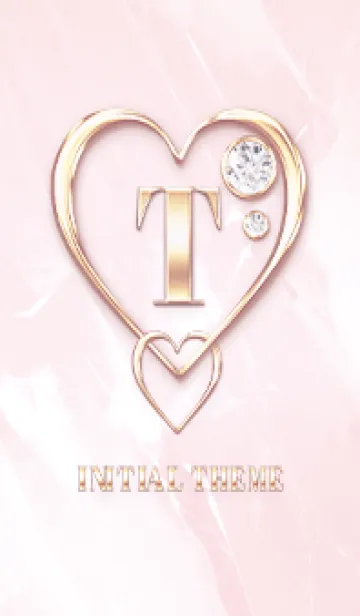 [LINE着せ替え] 【 T 】 Heart Charm & Initial - PBの画像1