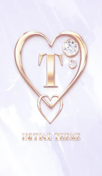 [LINE着せ替え] 【 T 】 Heart Charm & Initial - Purple 1の画像1