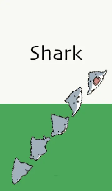[LINE着せ替え] 緑 : サメ着せ替え.の画像1
