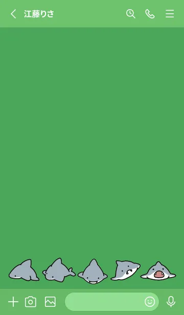 [LINE着せ替え] 緑 : サメ着せ替え.の画像2