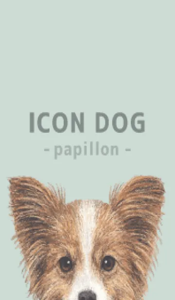 [LINE着せ替え] ICON DOG - パピヨン - PASTEL GR/02の画像1