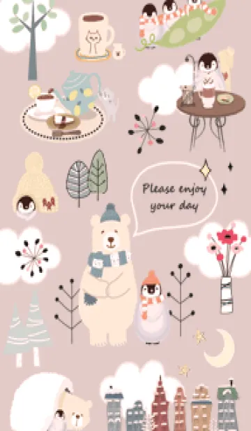 [LINE着せ替え] babypink♡北欧シロクマ09_1の画像1