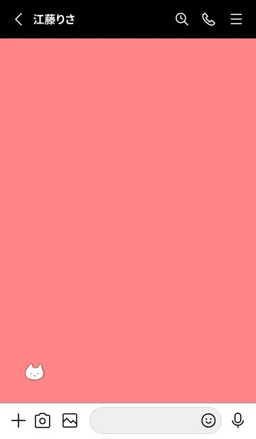 [LINE着せ替え] しろねこ＆シンプル レッド＆ブラックの画像2