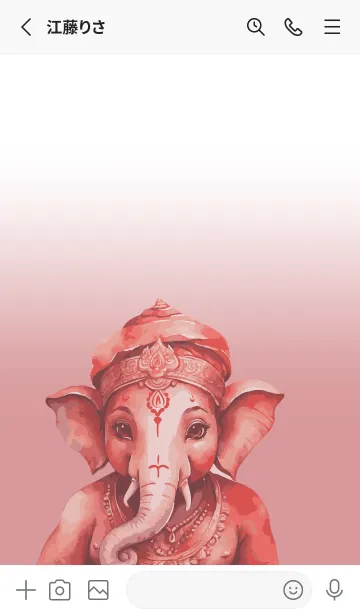 [LINE着せ替え] Love Cute Red Ganesha Theme (JP)の画像2