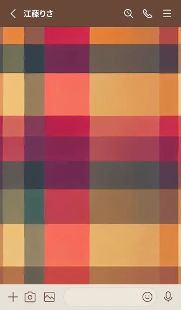 [LINE着せ替え] CHECKED ORANGE-BROWN-51の画像2