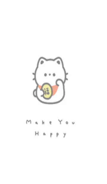 まねきねこ。白とグレーの着せ替えメイン画像