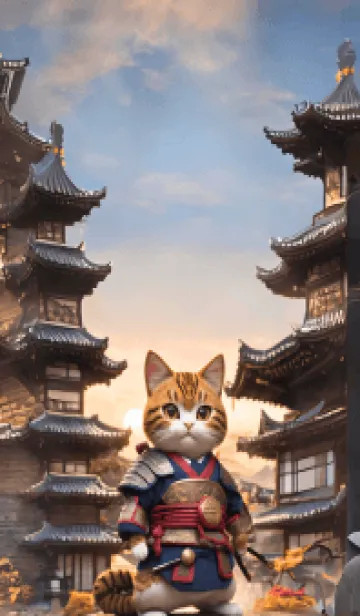 [LINE着せ替え] samurai japanese catの画像1