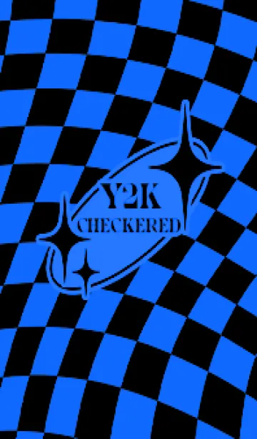 [LINE着せ替え] ✦ Y2K CHECKERED ✦ 01 BLUE 2 ✦の画像1