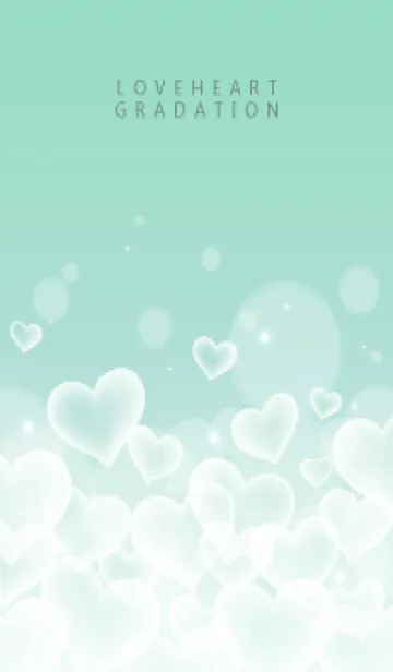 [LINE着せ替え] LOVE HEART GRADATION Emerald&White 14の画像1