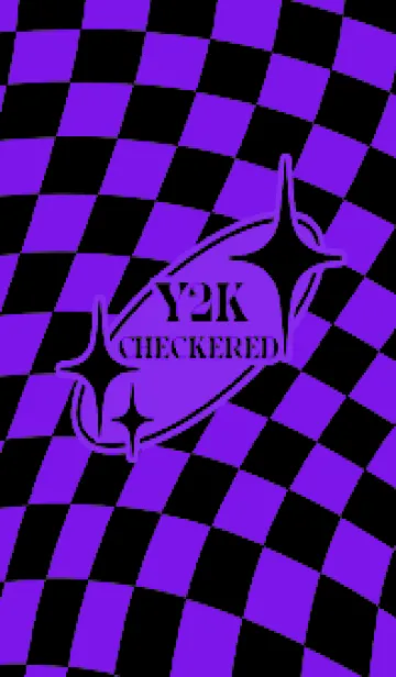 [LINE着せ替え] ✦ Y2K CHECKERED ✦ 01 PURPLE 1 ✦の画像1