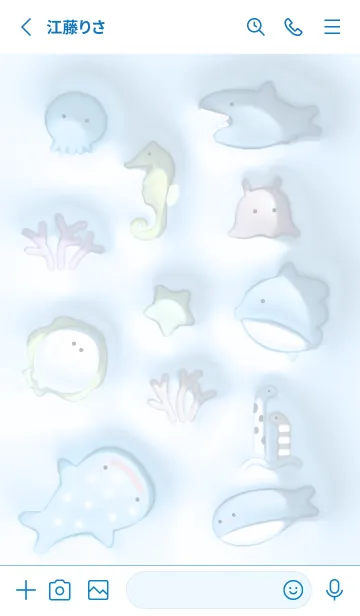[LINE着せ替え] blue♡ぷっくり水族館15_1の画像2