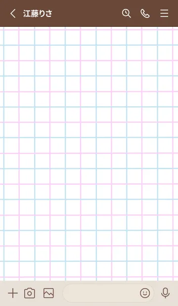 [LINE着せ替え] 2色方眼紙/ピンク&ブルー/くすみグリーンの画像2