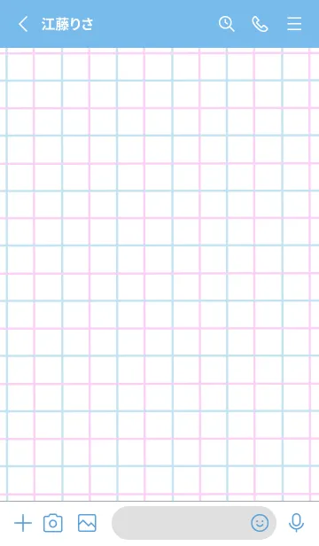 [LINE着せ替え] 2色方眼紙/ピンク&ブルー/ブルーの画像2