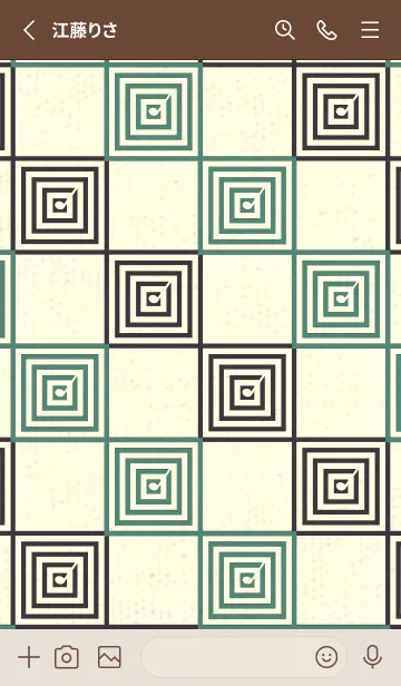 [LINE着せ替え] 和音 市松模様 音符  ライトターコイズの画像2