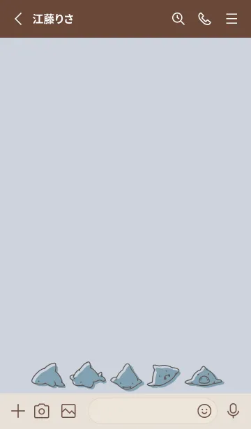 [LINE着せ替え] ベージュと青 : シンプルなサメの着せ替え.の画像2