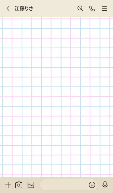[LINE着せ替え] 2色方眼紙/ピンク&ブルー/レッド/ベージュの画像2