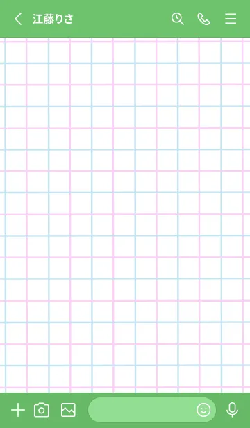 [LINE着せ替え] 2色方眼紙/ピンク&ブルー/グリーンの画像2
