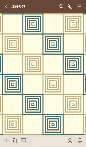 [LINE着せ替え] 和音 市松模様 音符  錆納戸の画像2