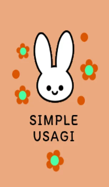 [LINE着せ替え] シンプル ウサギ -フラワー- 3の画像1