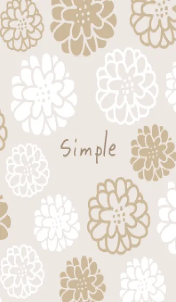 [LINE着せ替え] 白とベージュの丸い花13の画像1