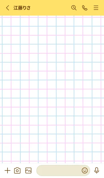 [LINE着せ替え] 2色方眼紙/ピンク&ブルー/イエローの画像2