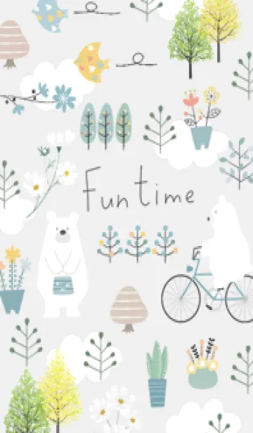 [LINE着せ替え] Gray♡楽しい時間01_1の画像1