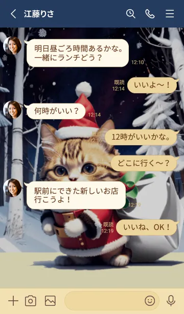 [LINE着せ替え] 猫サンタ☆メリークリスマス☆の画像3