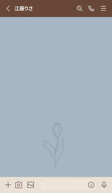 [LINE着せ替え] くすみブルーフラワーの画像2