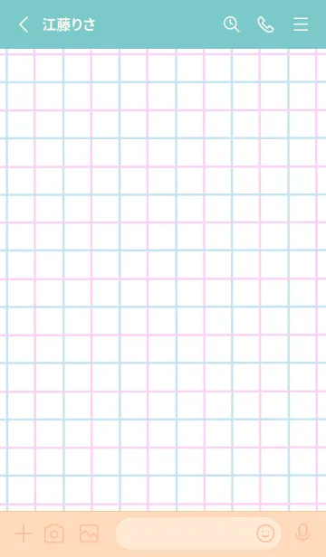 [LINE着せ替え] 2色方眼紙/ピンク&ブルー/ミントグリーンの画像2