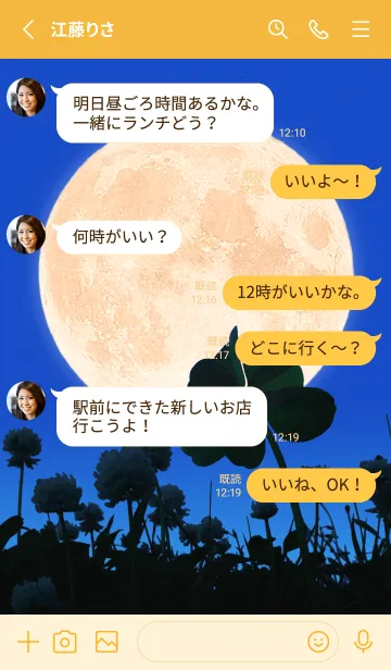 [LINE着せ替え] 七つ葉のクローバー & Full Moon #3-22の画像3