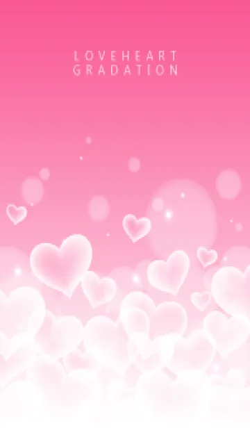 [LINE着せ替え] LOVE HEART GRADATION Vividpink&White 2の画像1