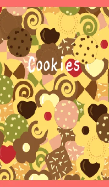 [LINE着せ替え] クッキーがぎゅうぎゅう 赤色の画像1