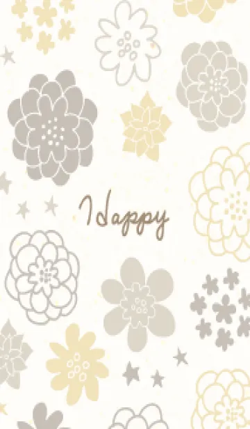 [LINE着せ替え] 北欧風 花と星30の画像1