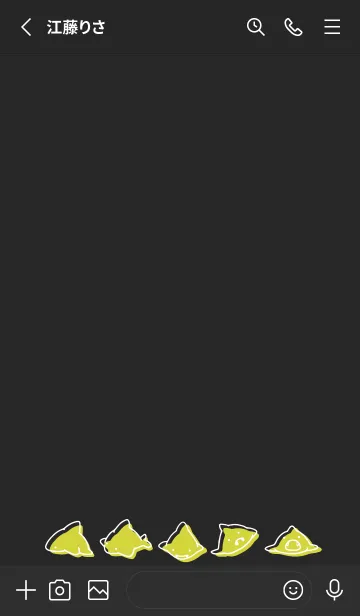 [LINE着せ替え] 黒と黄色 : シンプルなサメの着せ替え.の画像2