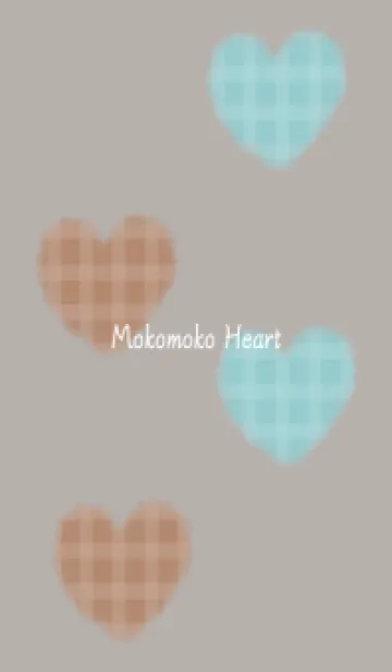 [LINE着せ替え] もこもこハート -ブラウン ブルー- 北欧 2の画像1